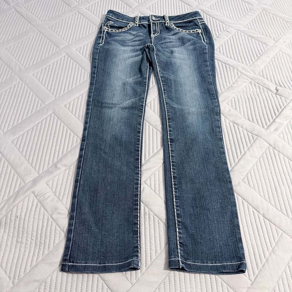 Miss Chic New Fashion Style 1387E Embellished Denim Jeans Size 7